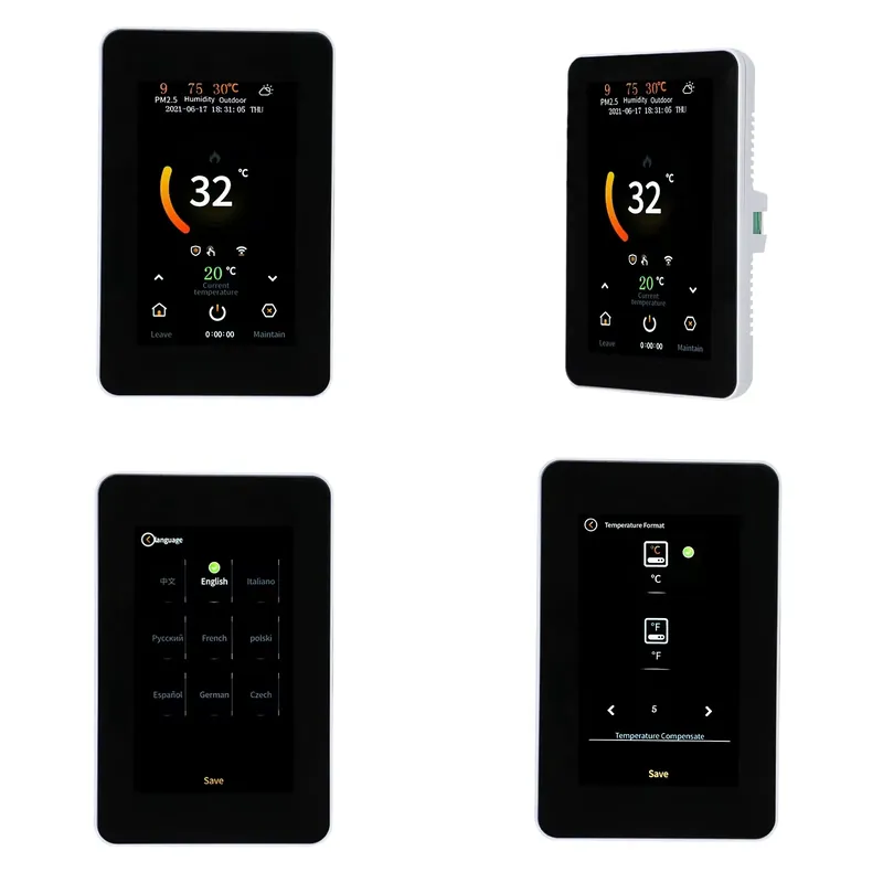 Smart Home System - Smart Home Fußbodenheizungssystem Vertikaler Bildschirm Schwarze