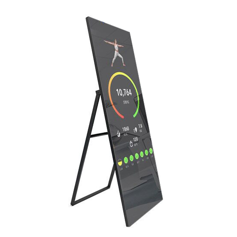 Smart Home Gym Mirror - Intelligenter Fitness-Spiegel mit Interaktivem Touchpanel, Freistehend,