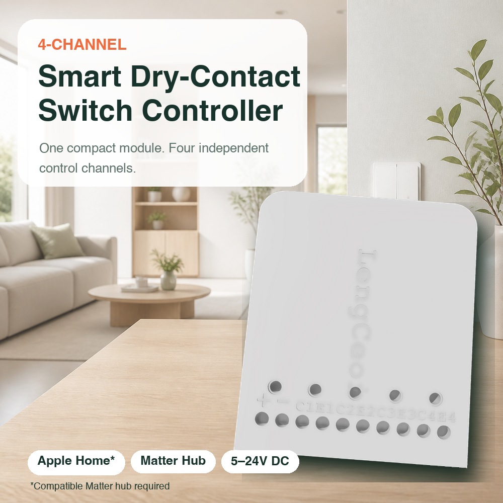 Smart Home Hub Samsung - 4-Kanal-Smart-Trockenkontaktschalter-Controller für Apple Home über Matter