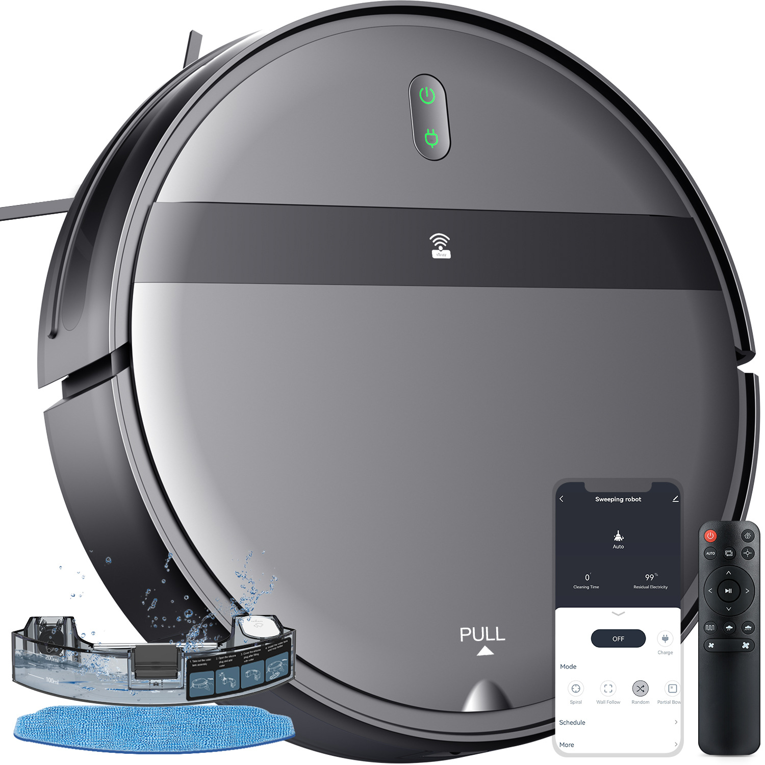 Vacuum Cleaner Smart Home - Vollautomatischer Wiederaufladbarer Staubsaugerroboter mit Anti-Drop-Funktion Smart