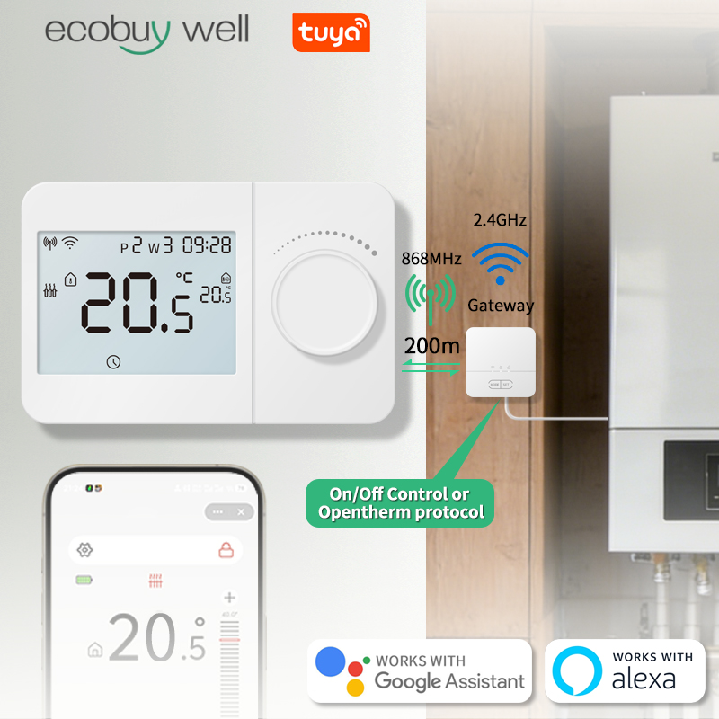 Smart Home Thermostat - Opentherm Wi-Fi Heizungsthermostat, kabellos, für Gasheizkessel,