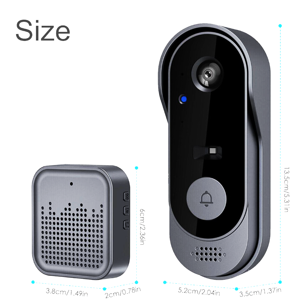 Wifi Doorbell Camera - Tuya APP 170-Grad-Weitwinkel Batteriebetriebene Energiesparende WLAN-Türklingel