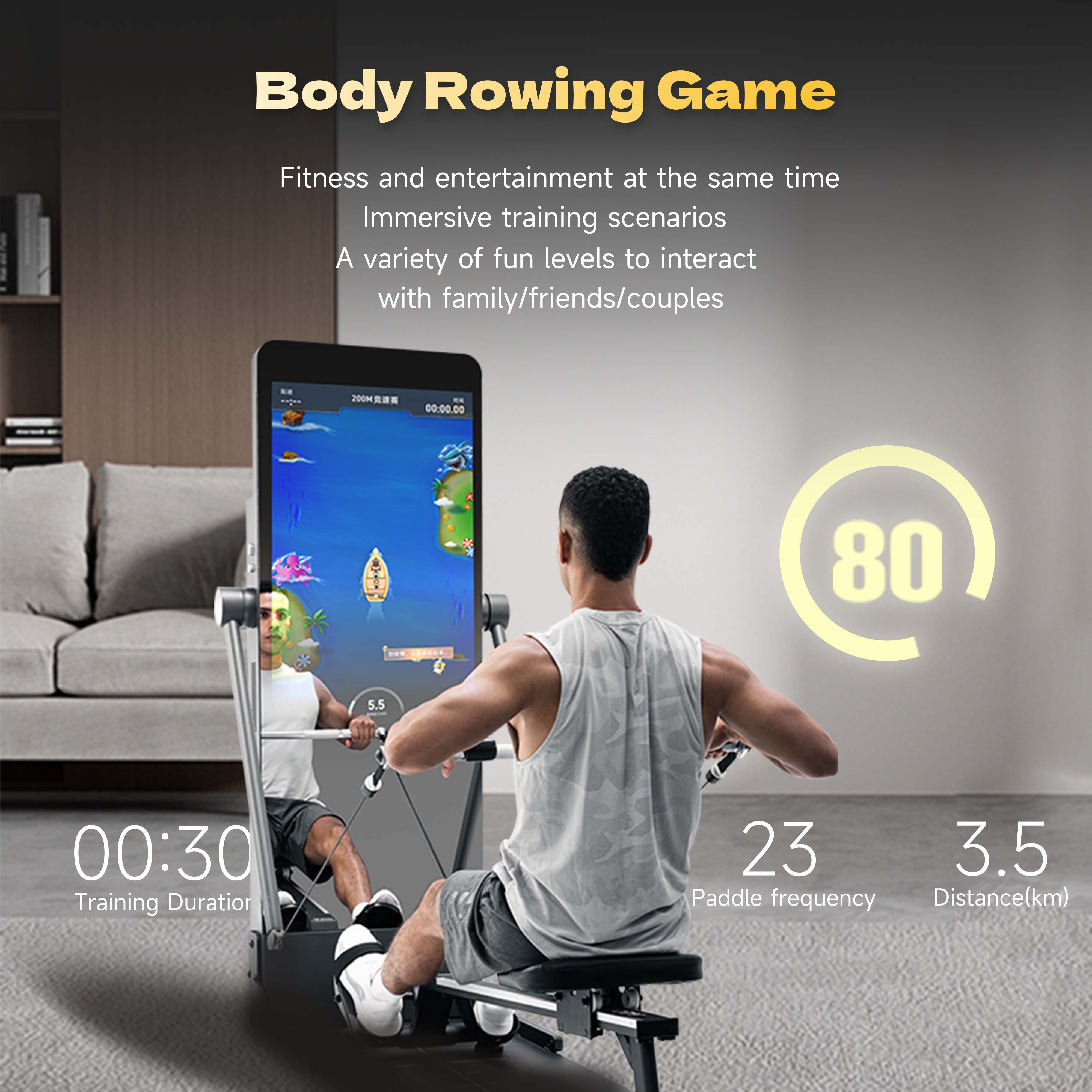 Smart Home Gym Mirror - Intelligenter Fitness-Spiegel für Zuhause, Multifunktions-Fitnessgerät, Krafttrainingsausrüstung,