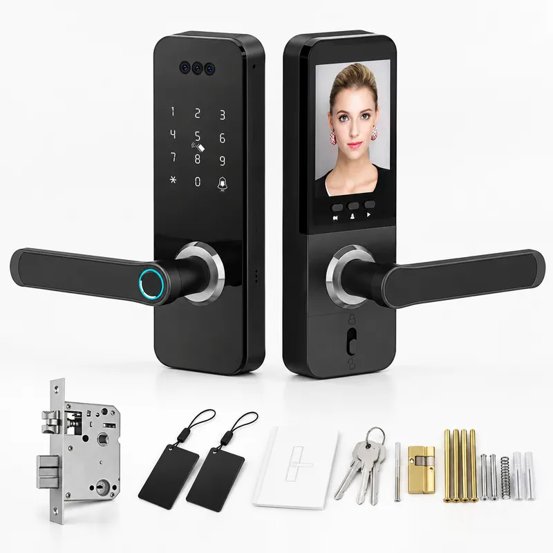 Wifi Doorbell Camera - Haushalts-Gesichtserkennungsschloss mit Katzenaugen-Funktion, Passwort, Elektronisch, Smart,