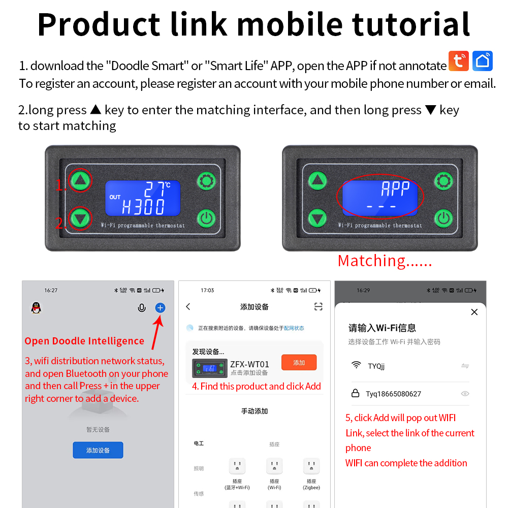 Smart Home Thermostat - DC12-36V LED Digitaler Temperaturregler -99~999 Grad