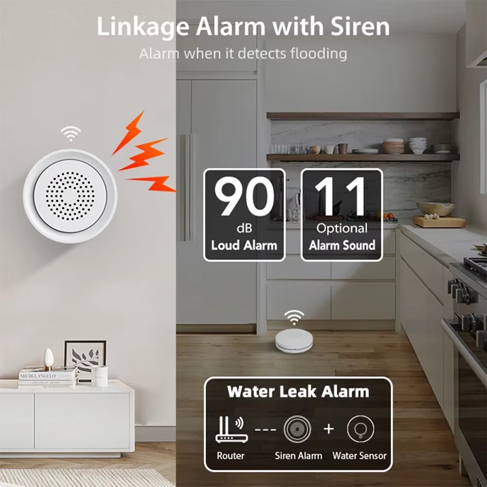 Smart Home Kits - BTLIFE-Hochwasserdetektor mit Sirenenalarm WLAN-Wasserleckage-Sensor-Set Tuya Smart