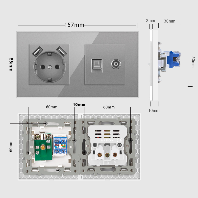 Nywp eu Standard Steckdose TV- – Smart Wall Socket Bewertung und Preis